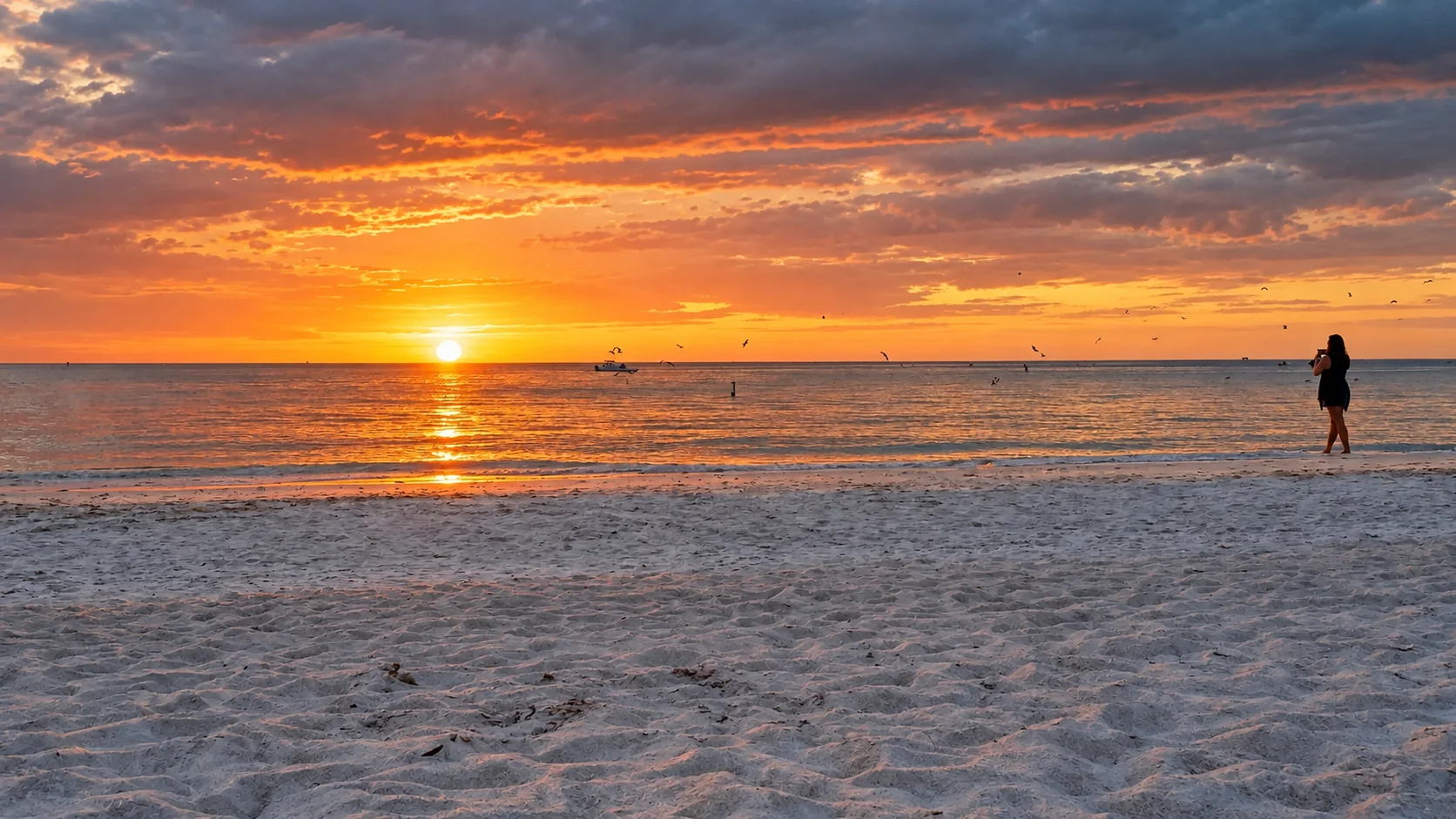 Sunset on the Madeira Beach shoreline
