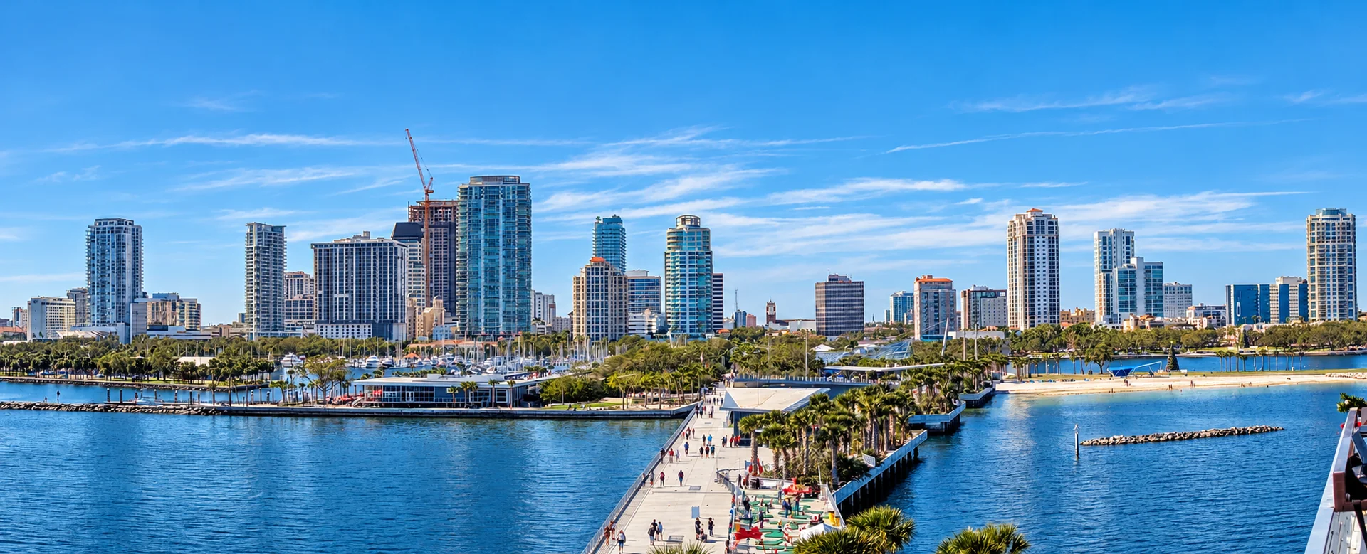 Downtown St. Petersburg skyline viewed from the Pier