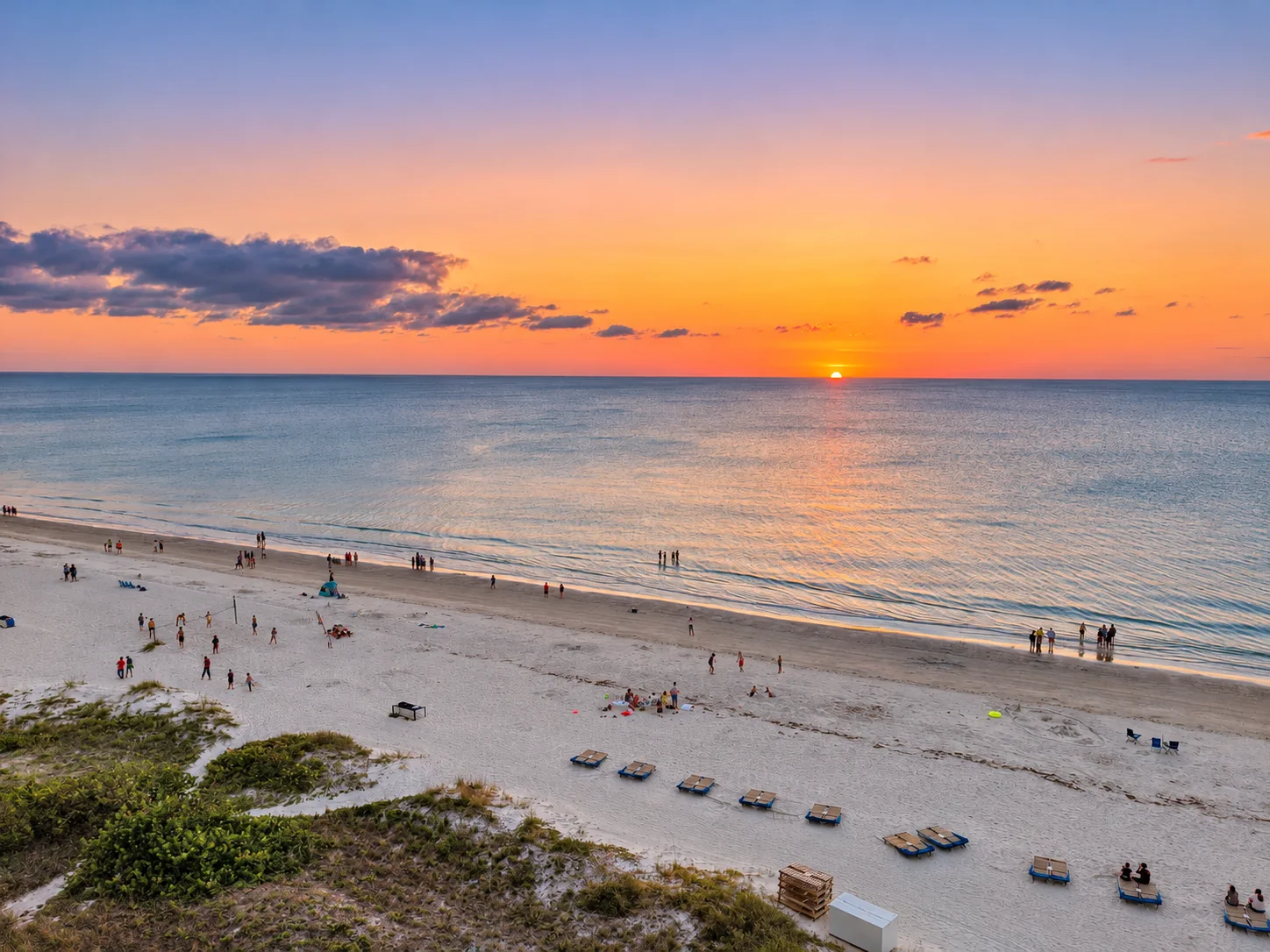 Indian Shores shoreline at sunset